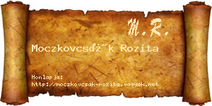 Moczkovcsák Rozita névjegykártya
